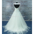 New collection brilliant sliver beads& rich looking A-line skirt ,soft tulle ,sweetheard neckline lovely dress